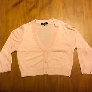 Light Pink Mak Button-up Cropped Cardigan - 1X